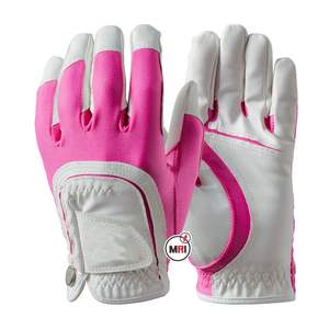 Venta directa de fábrica Guantes de golf personalizados Transpirable Cabretta Cuero Diseño a todo color Su propio logotipo Deportes de cuero genuino - Product Image 2
