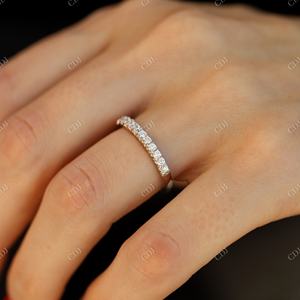 Banda de boda de moissanita para mujer, oro blanco de 14k, con 11 piedras, joyería de moda - Product Image 6