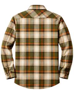 Camisa a Cuadros para Hombre, Manga Larga, Estilo Casual de Franela, Color Verde Oliva, Beige, Naranja, Fabricante Personalizado, Venta al por Mayor - Product Image 2