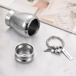 Urnes de papa coeur en argent pour cendres humaines Urnes de souvenir avec breloque en croix Mini urnes de crémation pour cendres en acier inoxydable Taille personnalisée - Product Image 4