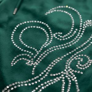 2026 Midweight Custom Wholesale Women Windbreaker <b>Velour</b> <b>Tracksuit</b> Printed Rhinestone Cropped Hoodie Jogger Sets Two Piece <b>Plus</b> - Product Image 5