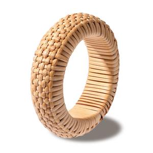 Brazalete de ratán bohemio hecho a mano respetuoso con el medio ambiente de Vietnam, brazalete de estilo Retro Natural para vacaciones, precio barato al por mayor - Product Image 3