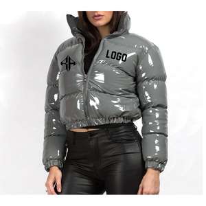 Top nouvelle vente femmes hiver doudoune 100% Polyester respirant séchage rapide imprimé fermeture éclair col détachable - Product Image 3