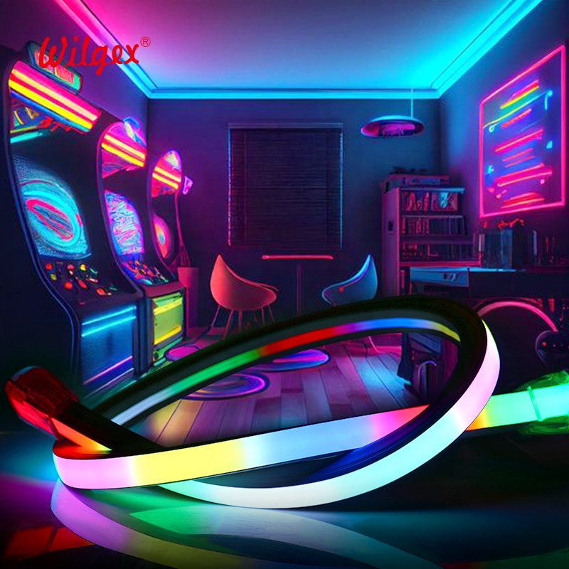 LED Neon Flex Strip IP68 18x16mm Pixel Digital RGB PVC Energy-Saving for Landscape Outdoor Swimming Pool
