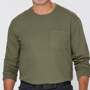 เสื้อยืดแขนยาวมีกระเป๋าของผู้ชายแบบธรรมดาผ้าฝ้ายระบายอากาศได้ดีสวมใส่สบาย - Product Image 6