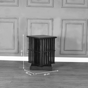 Librería Minimalista Margaret de Madera de Caoba Maciza con Estantes Giratorios, Base Cuadrada, Diseño Ecológico y Duradero para Sala de Estar - Product Image 3