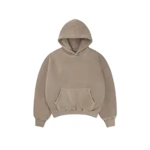 Custom Logo Men's Heavyweight Hoodie - Thick Blank Drop Shoulder Sweatshirt 400-500 GSM French Terry Oversized Fit