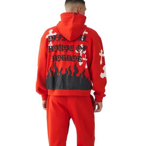 Sweat à capuche vintage en coton 100% lourd personnalisé pour hommes, lavage à l'acide, logo imprimé en relief, transfert thermique DTF, logo imprimé en relief - Product Image 4