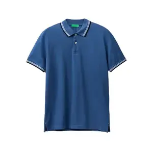 Top Trending Hot Blue Kleur Nieuwe Heren Vrijetijdskleding Hot Polo Shirt Heren Borduurwerk 100% Katoenen Poloshirt Heren Korte Mouw