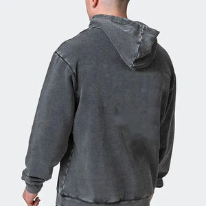 Trending 2025 Best Custom Style Hoodie for Men High Quality 100% Cotton Acid Washed Hoodies Stone Washed <b>Vintage</b> <b>Sweatshirts</b> - Product Image 2