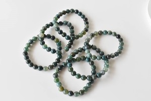 Wholesale Bulk Selling Moss Agate Premium Natural hand Polished 8mm Healing <b>Beaded</b> <b>Bracelet</b> for Meditation Jewelry - Product Image 6