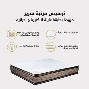 Narsis High Quality 150x200 cm Double King Size <b>Pocket</b> Spring Hybrid Gel Memory Foam Mattress 15 Layers 30 cm Soft Foam Bedroom - Product Image 2