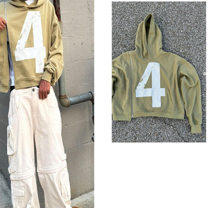 เสื้อฮู้ดพิมพ์ลายพัฟฟ์ สไตล์ฮิปฮอปสำหรับผู้ชาย ใส่ได้ในฤดูหนาว ดีไซน์สั่งทำได้ ปี 2025 ผ้าฟลีซคุณภาพสูง เป็นมิตรกับสิ่งแวดล้อม ผ้าฝ้าย 100% - Product Image 5