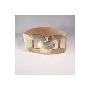Ceinture élastique pour femme avec boucle dorée, ceinture pour veste, ceinture pour chemise, ceinture pour robe - BEIGE - Product Image 3
