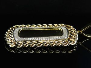Trendy Stylish Moissanite Diamond <b>Studded</b> In S925 Silver Cuban Border Design Iced Out Hip Hop Pendant <b>For</b> <b>Men</b> - Product Image 2