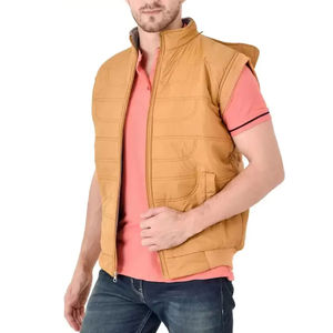 Latest Design Customized Made High Quality Custom Logo <b>Men</b> Puffer <b>Vest</b> Lightweight Sleeveless Winter Warm Coat Puffer <b>Vest</b> - Product Image 4