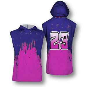 Sweat à capuche sans manches pour homme, fabriqué en polyester léger et avec une finition d'impression intégrale haute définition - Product Image 1