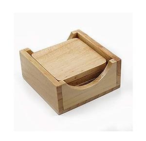 Suministro directo de fábrica, posavasos de MDF de madera con estampado de bebida de cerveza personalizada y almohadillas, posavasos de bambú de nogal cuadrado redondo - Product Image 3