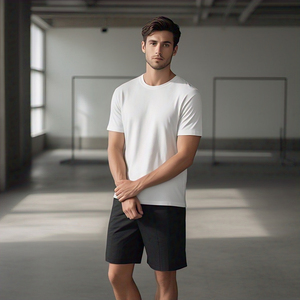 Summer Jogging Wear <b>Shorts</b> Two Piece Set <b>Men</b> <b>White</b> Shirt Black <b>Shorts</b> Set <b>Men</b> Casual Lightweight Street Style <b>Shorts</b> Two Piece - Product Image 2