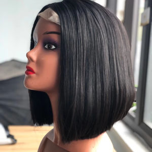 Vente en gros cheveux brésiliens noirs naturels 6X6 soyeux droits pour fermeture à lacet perruque Bob avec délié naturel petit - Product Image 1