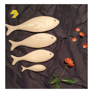 Poisson suspendu en bois de plusieurs tailles pour la Sculpture artisanale et la suspension murale-décoration de poisson en bois avec trou - Product Image 2