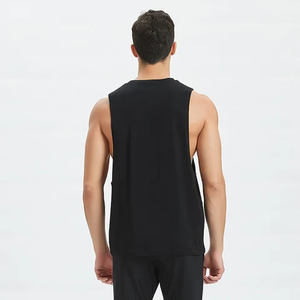 Verano de alta calidad de calidad superior Raw Hem Activewear camiseta sin mangas hombres gris oscuro deporte Vintage algodón camisetas sin mangas - Product Image 4