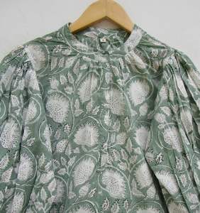 Daily Party & <b>Summer</b> Wear Mini <b>Maxi</b> <b>Dress</b> for Women Classy Floral Print Natural Blue Flower Indian Style Casual <b>Dresses</b> Buttons - Product Image 3