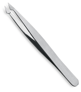 Pinzas para cejas con cabeza inclinada de acero inoxidable de alta calidad OEM, pinza para pestañas con punta puntiaguda, Etiqueta Privada, paquete de venta al por mayor - Product Image 1