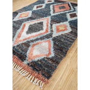 พรมขนสัตว์อัฟกันถักมือสีน้ำเงิน Zuri รุ่น AKWL-1241 ลายเรขาคณิต สำหรับห้องนั่งเล่น ขนาด 9x12 ฟุต เหมาะสำหรับตกแต่งทางเดินวัยรุ่น - Product Image 2