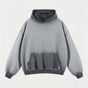 Conjunto de Sudadera con Capucha Unisex 100% Algodón con Cremallera, 420G, para Otoño e Invierno, con Efecto Lavado y Color Desgastado, Estilo Retro, Marca de Moda, con Efecto Desgastado y Anillo Pesado - Product Image 2