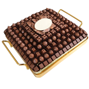 Plateau à chocolat rond en acier inoxydable de qualité supérieure fait à la main plateau de service de dessus de table de maison moderne pour spécial durable - Product Image 5