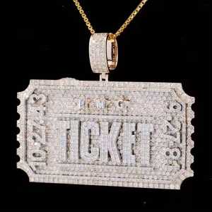 Colgante de Plata de Ley Personalizado, Chapado en Plata, con Diamante Cultivado en Laboratorio con Certificación IGI, Corte Brillante, Engaste de Canal, Estilo Iced CVD, para Hombre - Product Image 3