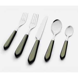 Set d'argenterie avec manche en os noir Couverts à tête en acier inoxydable Cuillère de mariage Ustensiles de cuisine de restaurant de qualité supérieure fabriqués en Inde - Product Image 1