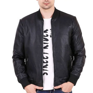 OEM Service Wholesale Comfortable Windbreaker Leather Jackets / New Arrival <b>Drop</b> Shoulder Men Vintage Leather Jackets - Product Image 2