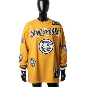 Camiseta Larga sin Mangas para Mujer, Algodón Jersey Grueso GSM, Color Mostaza, Estampado Gráfico, Logotipo con Parche, Estilo Urbano - Product Image 1