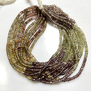 Perles en forme de rondelle à facettes en spinelle multicolore naturelle Perles de spinelle en gros pour bijoux - Product Image 4