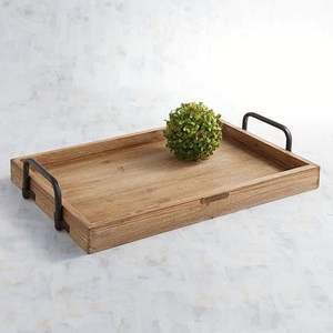ASISTENCIA Bandeja de servicio de madera de acacia redonda personalizable para cocina Hogar u Hotel Vajilla de estilo clásico para fiesta o Ser de comida - Product Image 5