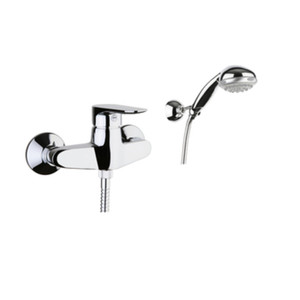 Miscelatore Doccia Esterno Fiore Kevon con Doccetta - Product Image 1