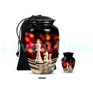 Urna para adultos de cremación de Ajedrez de aluminio grande de alta calidad superventas para cenizas humanas con urna funeraria de recuerdo - Product Image 2