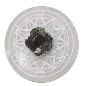 Plaque de charge en sélénite naturelle, symbole de la fleur de vie pour la guérison par le Reiki, vente en gros de plaques de charge en sélénite, cristal en gros - Product Image 6