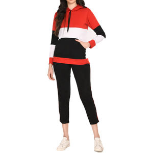 Ensemble de survêtement pour femme, chaud d'hiver, 100% coton, 2 pièces, sweat-shirt à capuche - Product Image 1