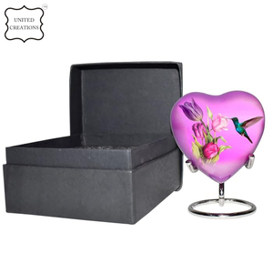 Grande urne funéraire élégante en aluminium fait à la main en forme de cœur rose Urnes en métal de la meilleure conception pour mémorial en laiton - Product Image 3