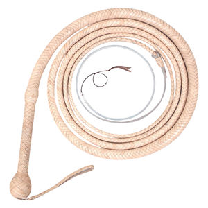 Fouet en cuir de vache véritable 14 pieds 16 tresses personnalisé personnalisé de différentes couleurs pour les produits de soins du cheval - Product Image 1