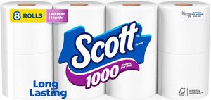 สก๊อต1000กระดาษชำระ, 8ม้วน, ปลอดภัย, 1-Ply เนื้อเยื่อห้องน้ำ - Product Image 5