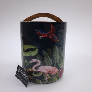 Tradebyd Pot à fruits secs en bois imprimé en émail hermétique élégant avec poignée incurvée - Product Image 5