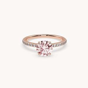 Bague de fiançailles en or 14 carats avec diamant de laboratoire - Product Image 2