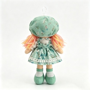 customized Soft Fabric Girl Plush <b>Doll</b>,Sage Green Floral Cloth Rag <b>Doll</b>,Cottagecore Handmade Textile <b>Doll</b> - Product Image 3