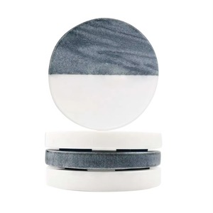 ชุดจานรองแก้วลายหินอ่อนทรงหกเหลี่ยมทำจากเรซินสำหรับเป็นของขวัญจากอินเดีย - Product Image 4