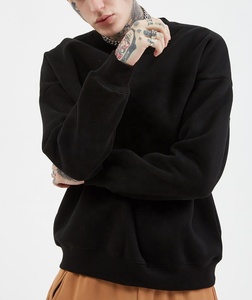 custom logo blank heavy weight oversized hoodie crew neck cotton drop shoulder men <b>plain</b> <b>sweatshirt</b> unisex Puff Printing Hoodies - Product Image 1