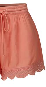 Short en coton léger décontracté pour femmes cordon de serrage coupe décontractée poches latérales pratiques motif solide impression numérique en gros - Product Image 4